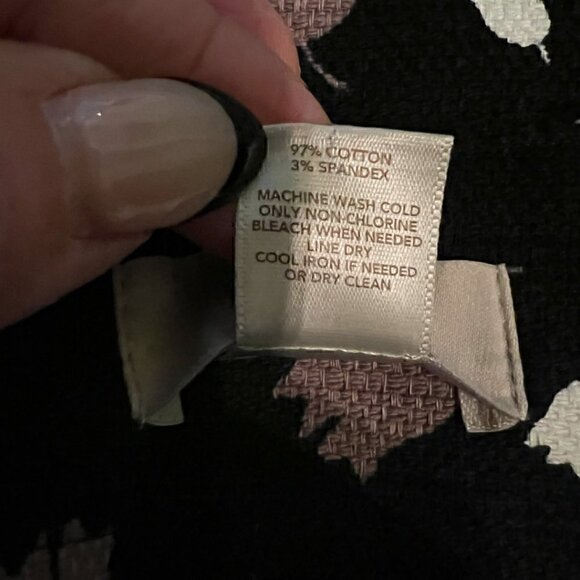 Ann Taylor Loft Pencil Skirt with Side Slits Black Mauve White Floral Sz 12 - Picture 6 of 7